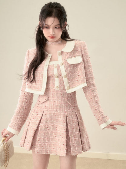 Sweet Tweed Dress + Doll Collar Tweed Jacket