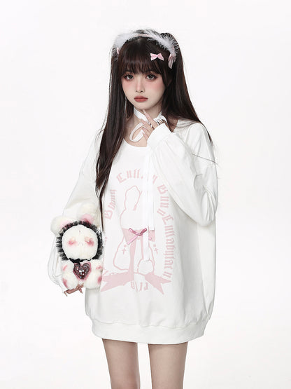 Ribbon Rabbit Gothic Logo Sweatshirt