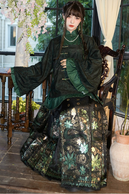 2 new products 81% off "Shengqing" new Chinese brocade horse face skirt women's design sense national style black snake print