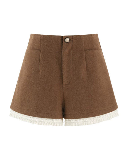 リボンフレンチニットセーター+ショートパンツ