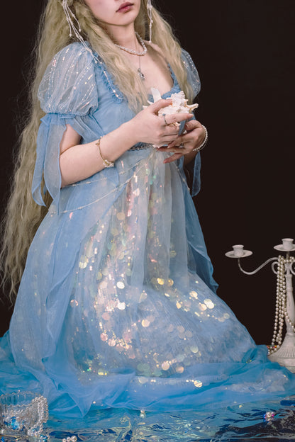 Mermaid Shining Blue Dress