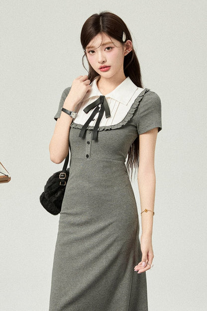 College Style Fake Two Piece Dress