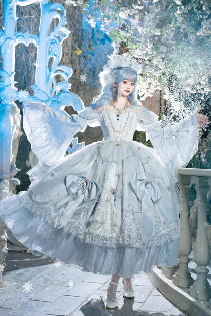 [Reservation deadline on October 8] Ice And Snow Queen Elegant Dress + Crown Head Dress