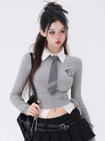 Campus Gossip Girl shirt sweater + tie