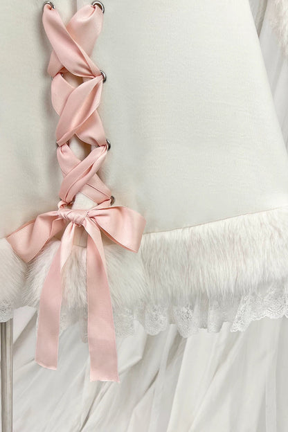 ラビットレースアップケープコート