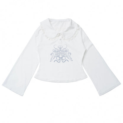 スモックサスペンダー+ドールカラートップス+ケーキスカート