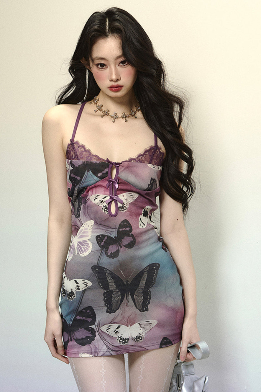 Bag Butterfly Camisole Mini Dress