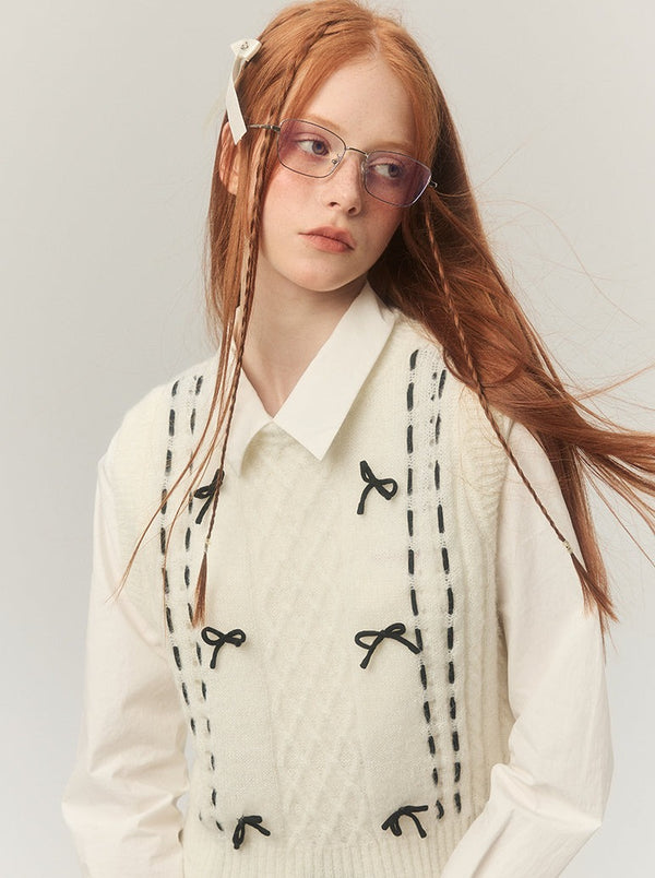 モヘアリボンニットベスト