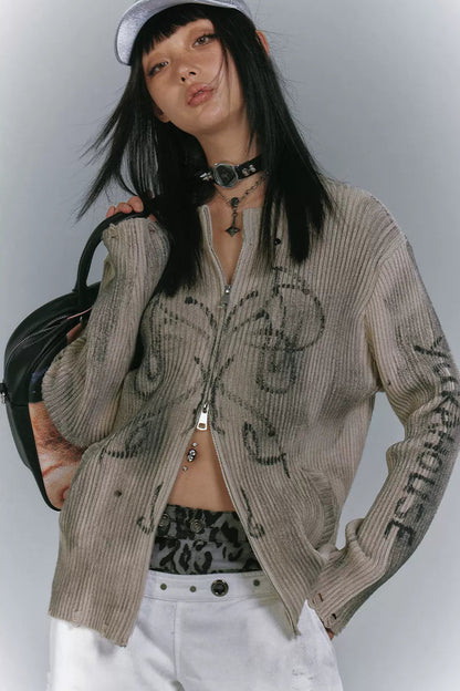 ダークモードジッパートップス