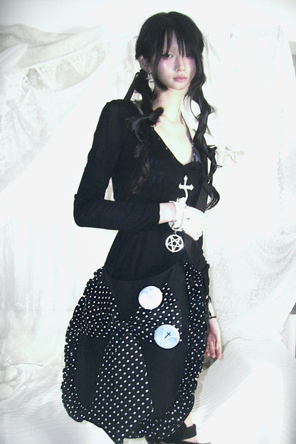 ポルカドットビッグリボンアジャスタブルバッグ