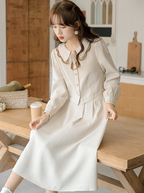 レトロガーリーショートシャツ＋フレアスカート