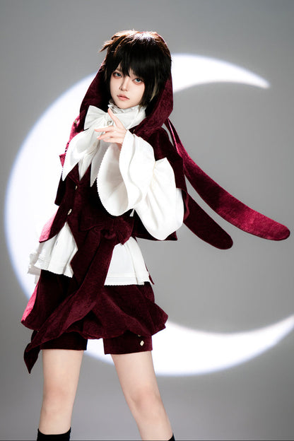 [May 27 reservation deadline] Hunting Rabbit Retro Red Bunny Ear Jacket + Vest + Shorts