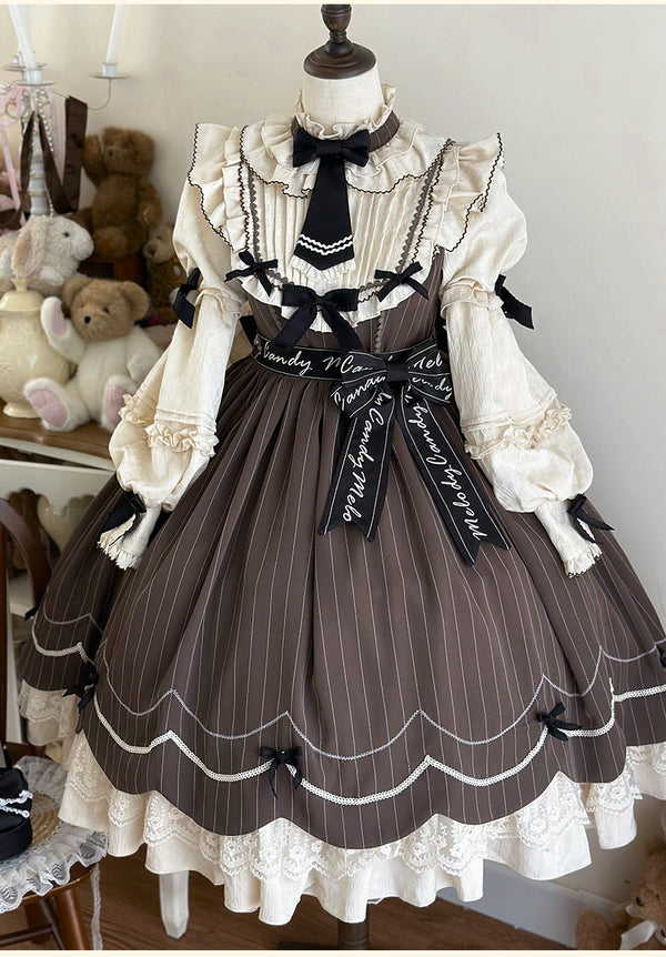 [Pre-order] Doll Feeling Sweet Ribbon Ruffle Lolita Dress