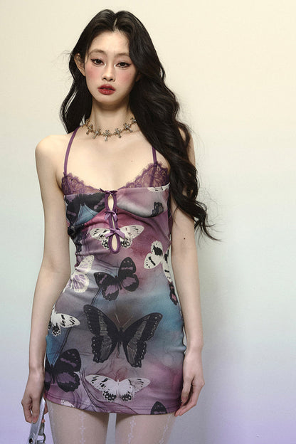 Bag Butterfly Camisole Mini Dress