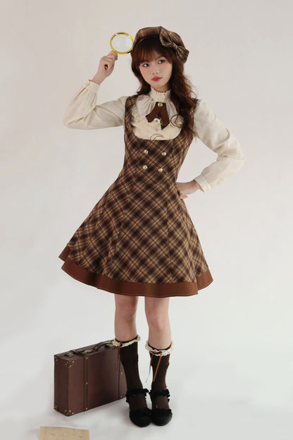 [Reservation Deadline February 3rd] Vintage Detective Series Lapel Cape + Suspender Dress + Ribbon Brooch
