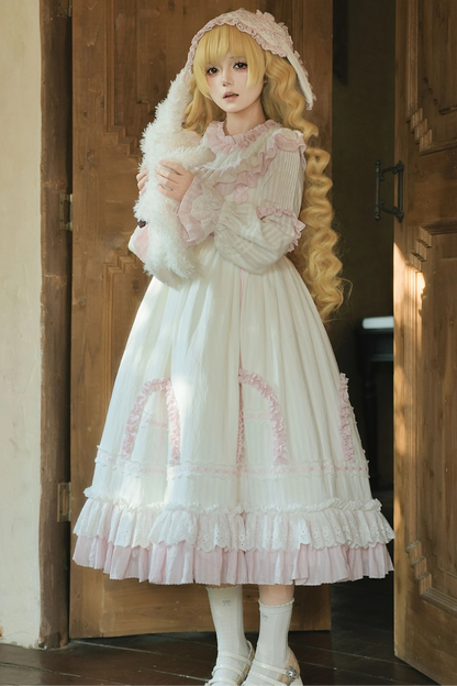 ラビットツインピンクロリータドレス+ラビットヘアバンド