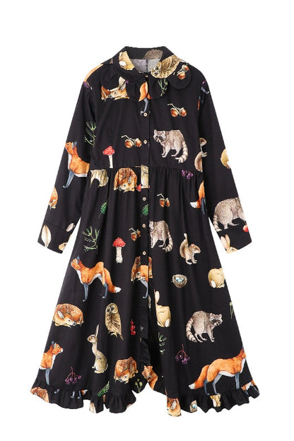 Animal Print Classic Art Style Loose Dress