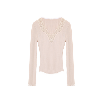 Wave Lace Patchwork Blouse