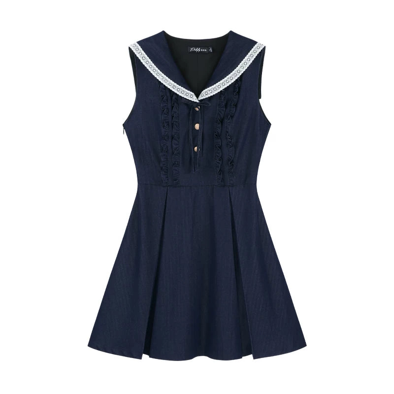 French Sailor Sleeveless Dress