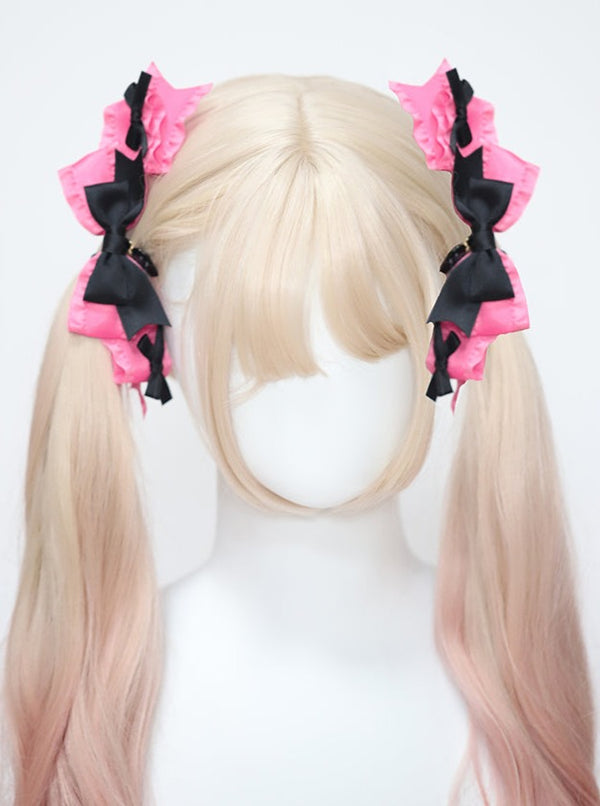 Big Bow Ruffle Pair of Clips