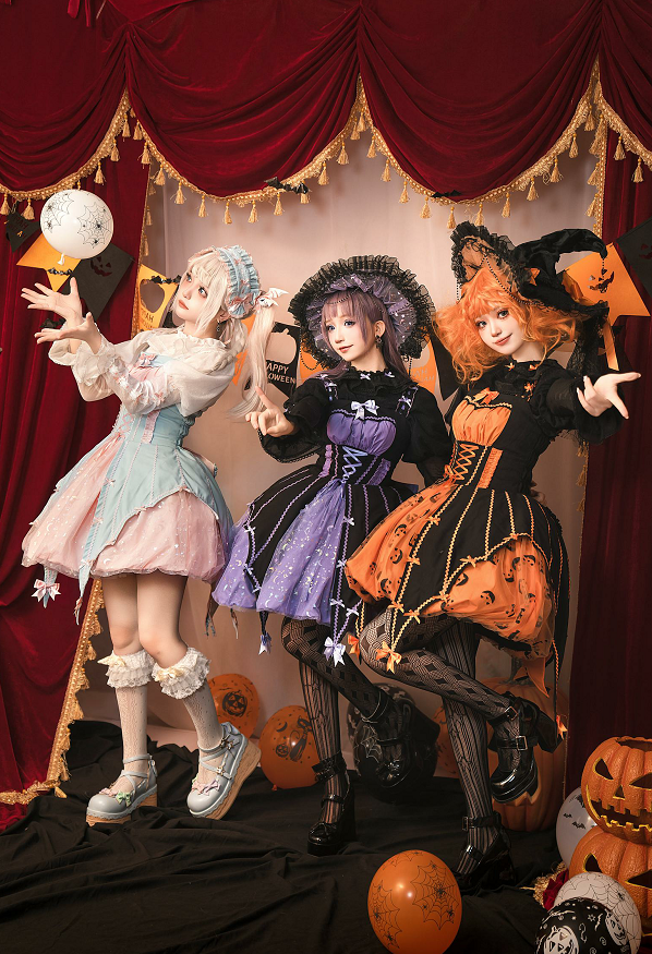 [Reservation deadline on September 28] Halloween Pumpkin Dark Sweet Dress Set