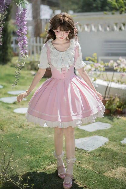 【4月14日予約締切】クラシックラペルショルダースウィートロリータコルセットサスドレス