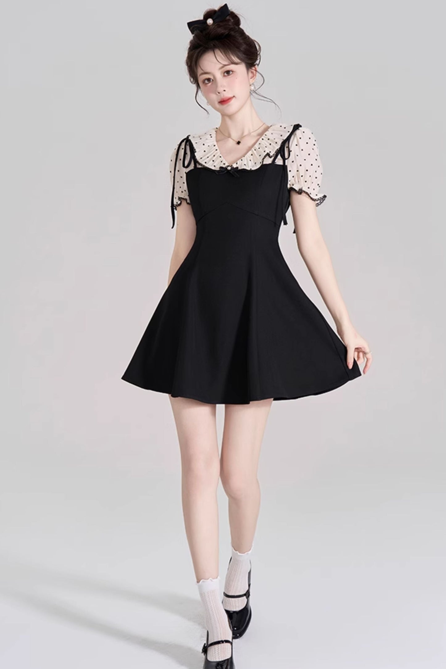 カレッジリボンフレンチワンピース