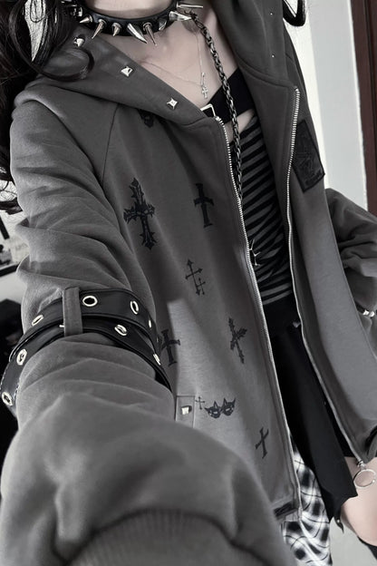 次文化暗黑十字架連帽衫