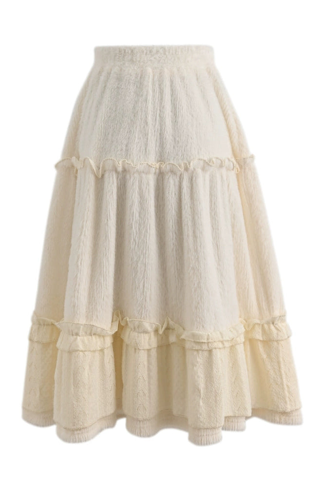 レトロフリルラインドフレアスカート