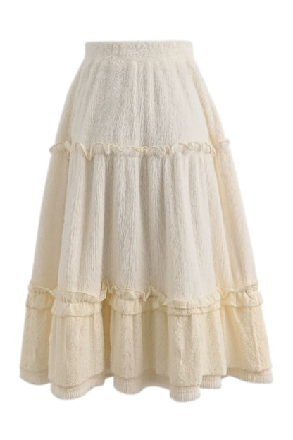 レトロフリルラインドフレアスカート