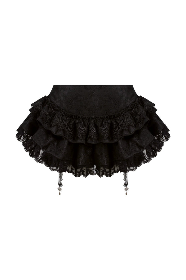 ダークシアーノースリーブトップス+ケーキスカート