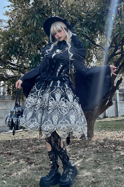 【预售截止4月13日】钢琴条纹哥特洛丽塔蓬蓬泡泡袖衬衫TypeA/B