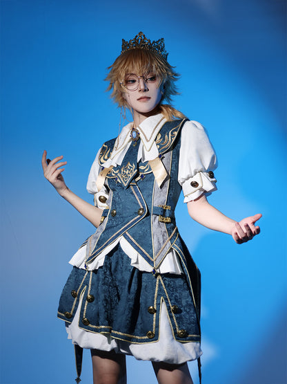 フォーエバーアイランドプリンスロリータトップス+バルーンパンツ+ベスト