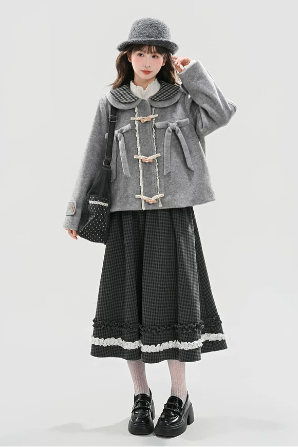 レースチェックAラインスカート