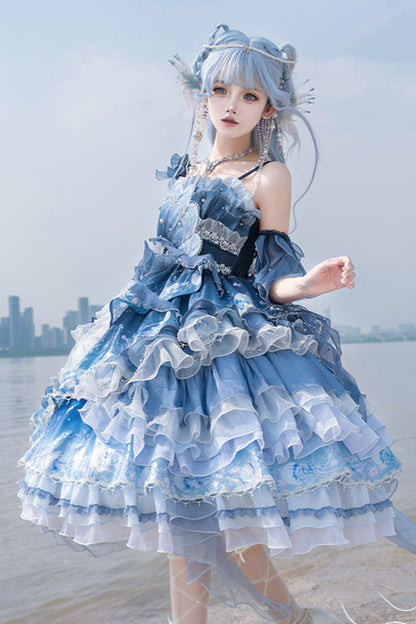 ジェリーフィッシュグラデーションファンタジードレス＋アクセサリー