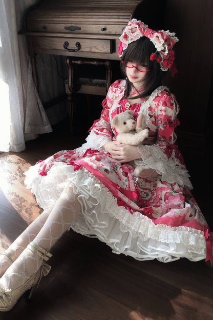 【2月27日予約締切】ストロベリーアンティークドールドレス＋フルセット＋ボンネット＋カチューシャ