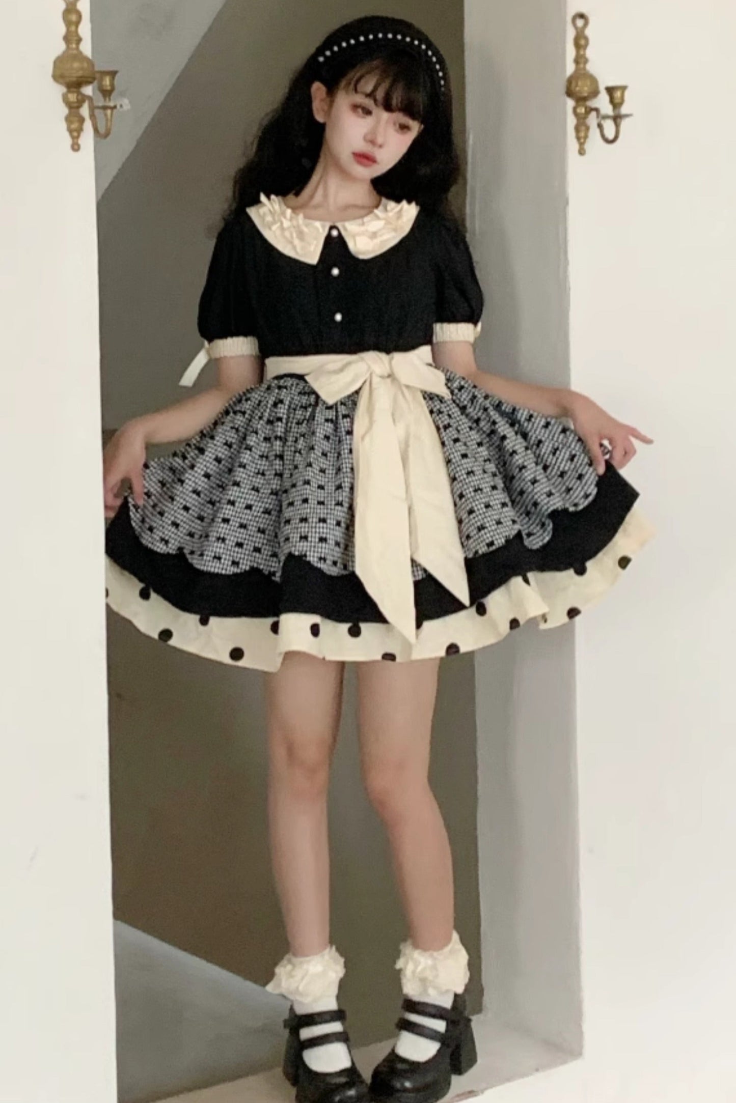 Peach Soda Dot Doll Lolita Dress