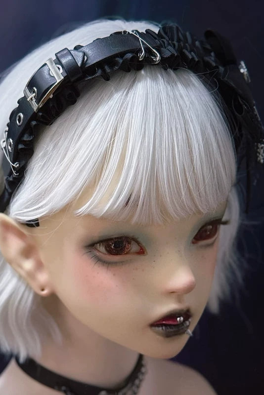 リボンレザーレースヘッドバンド