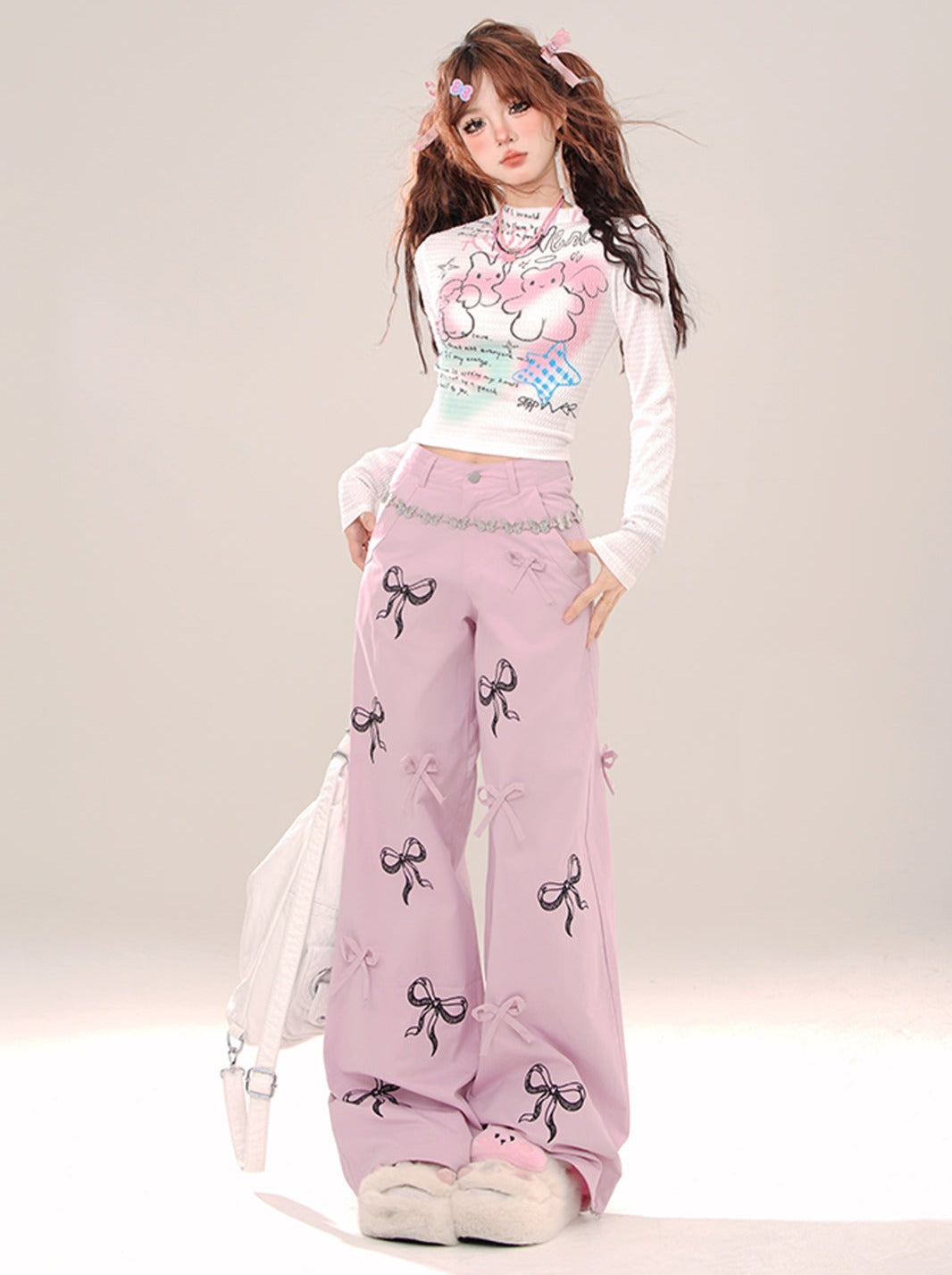 Ribbon Design Casual Pants