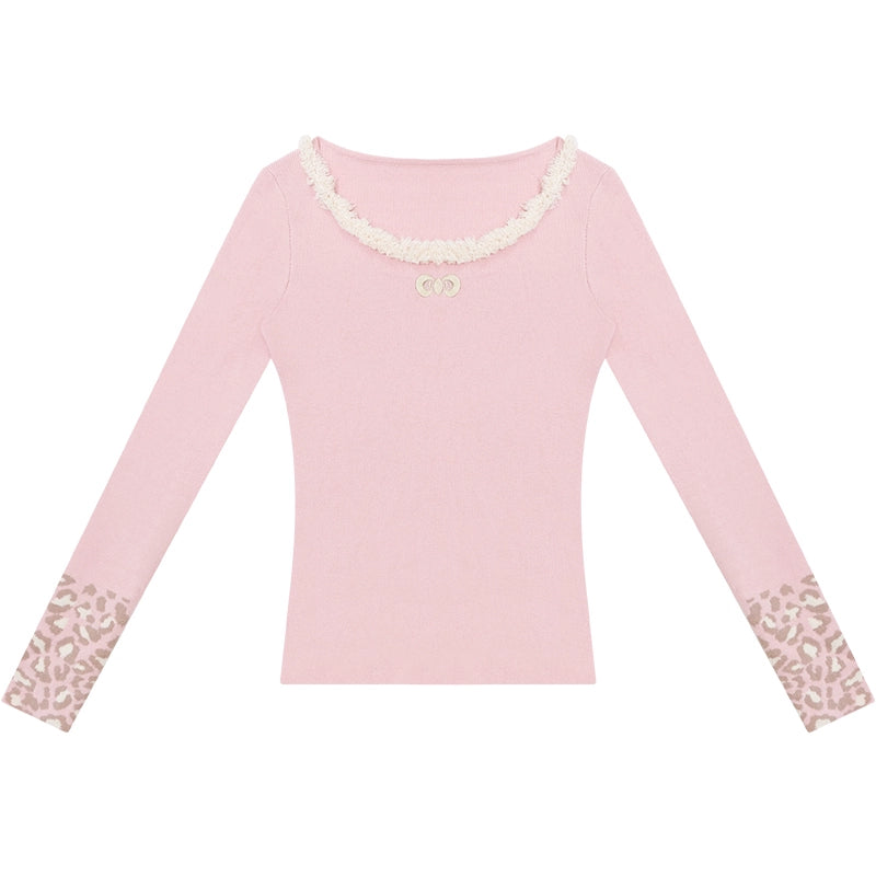 レオパードプリントニットセーター