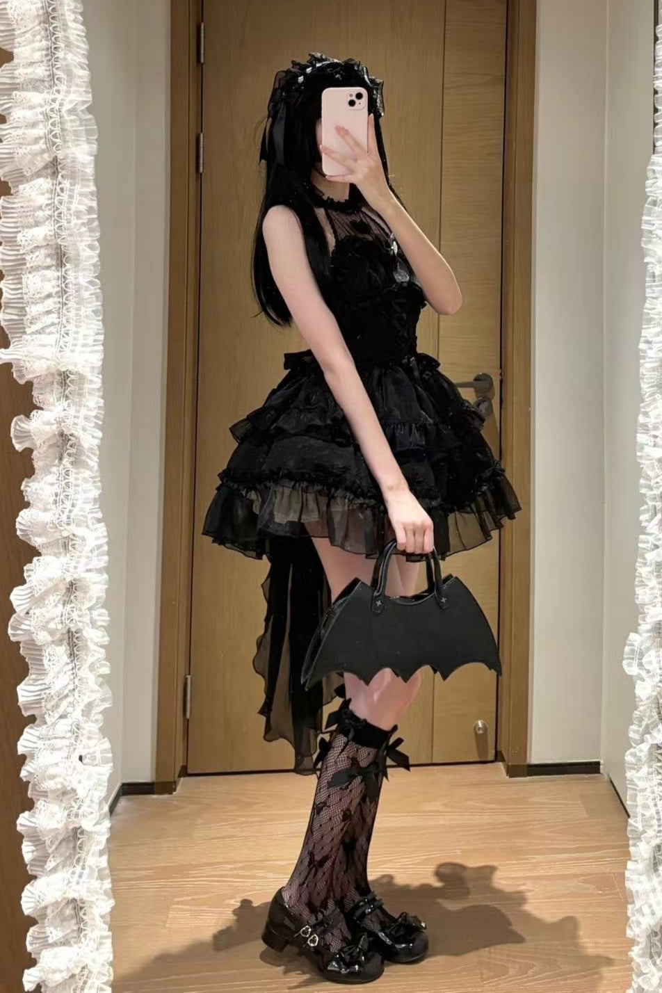 ホルターネックノースリーブシュガーロリータドレス