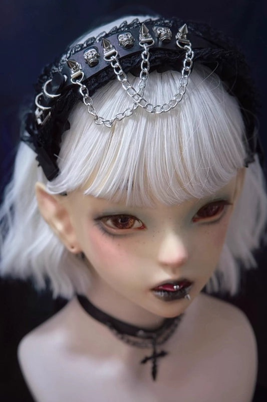 スカルレースプリーツヘッドバンド