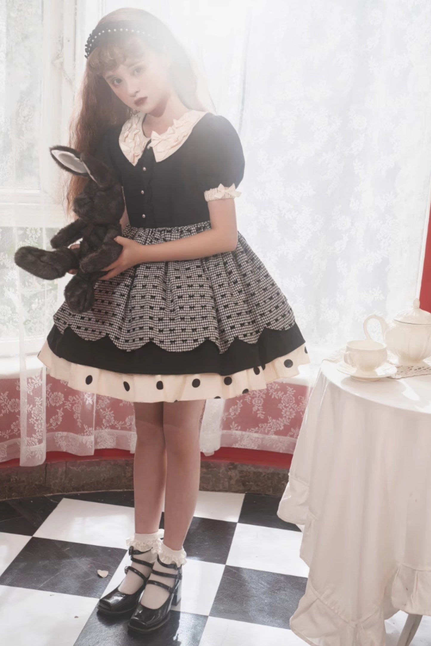 Peach Soda Dot Doll Lolita Dress