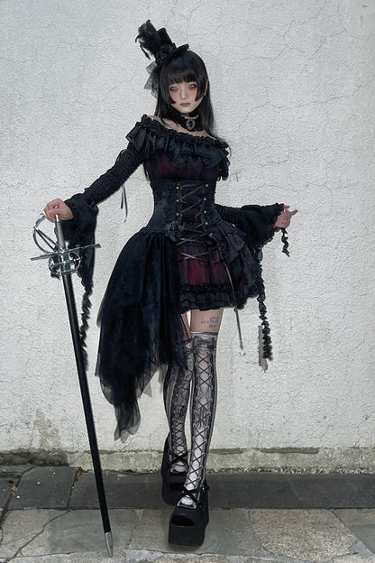 [Deadline for reservations: December 26th] witch's condition Gothic Lolita Off-Shoulder Top + Skirt + Full Set