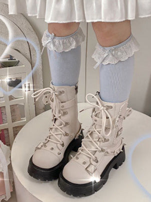Cool Punk Rivet Metal Strap Lolita Boots