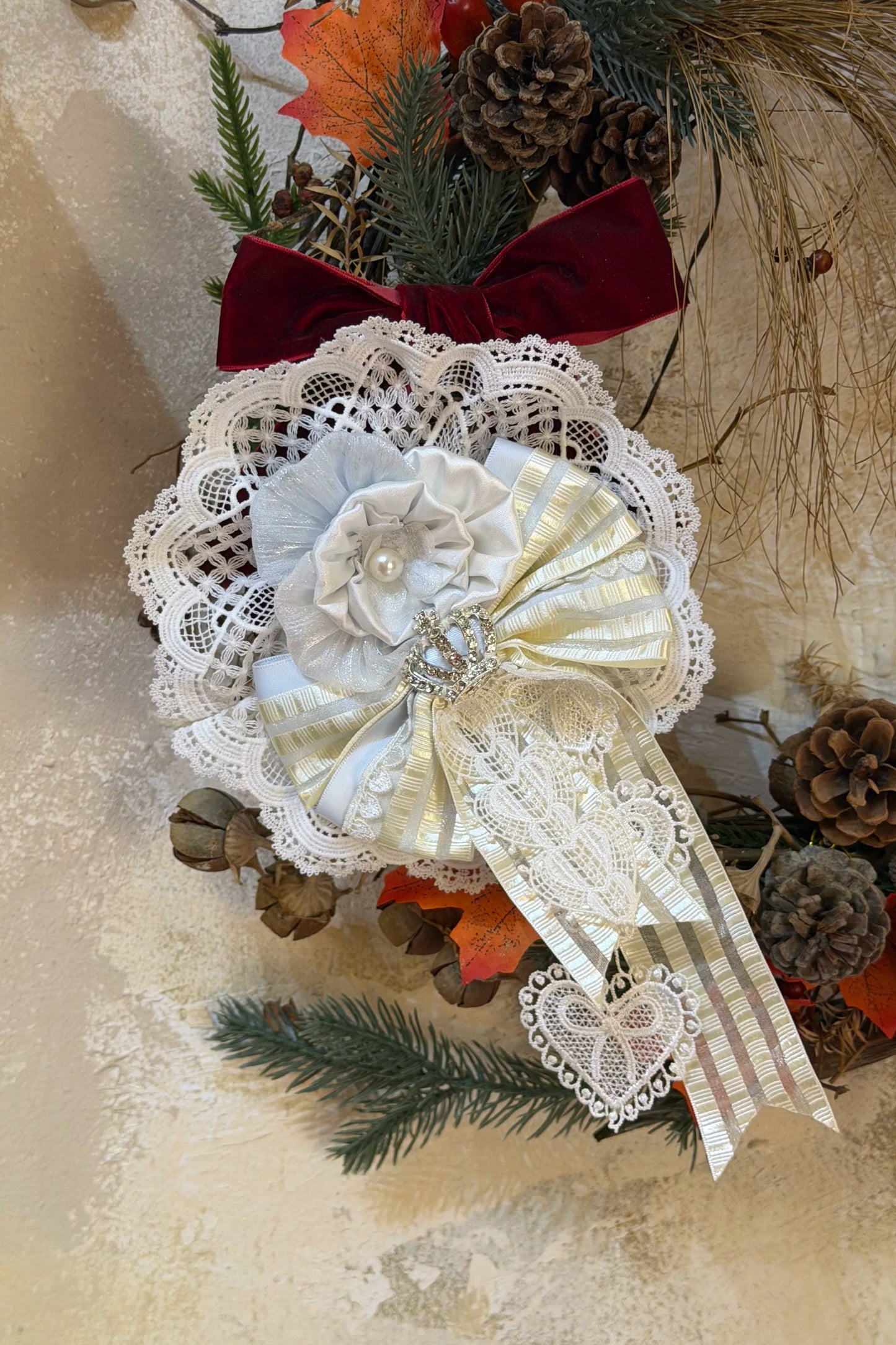 [Scadenza prenotazione 1 agosto] Accessori della serie floreale sweet lolita blu x bianco (bonnet + velo cerchietto per capelli + velo nastro a fusciacca polsini da polso fiocco posteriore accessorio a cerchio floreale)