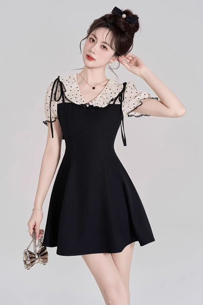 カレッジリボンフレンチワンピース