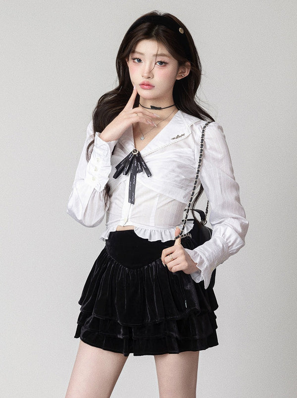 ロゴカラーショートブラウス