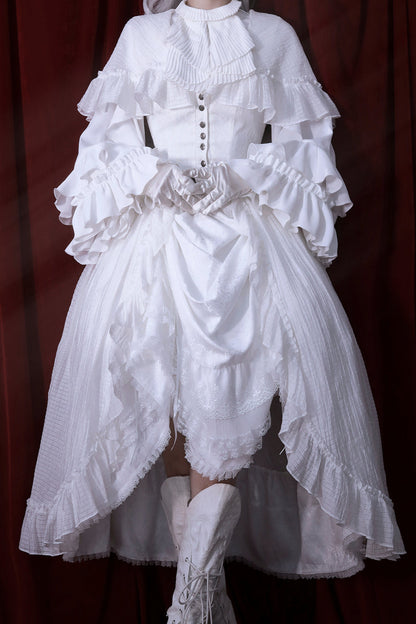 Witch-style hooded long-skirted cloak