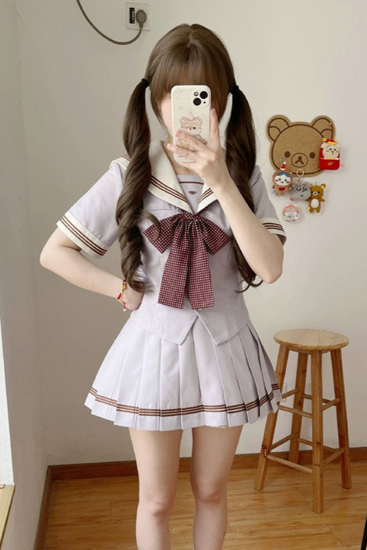 Retro Color Sweet Sailor Suit